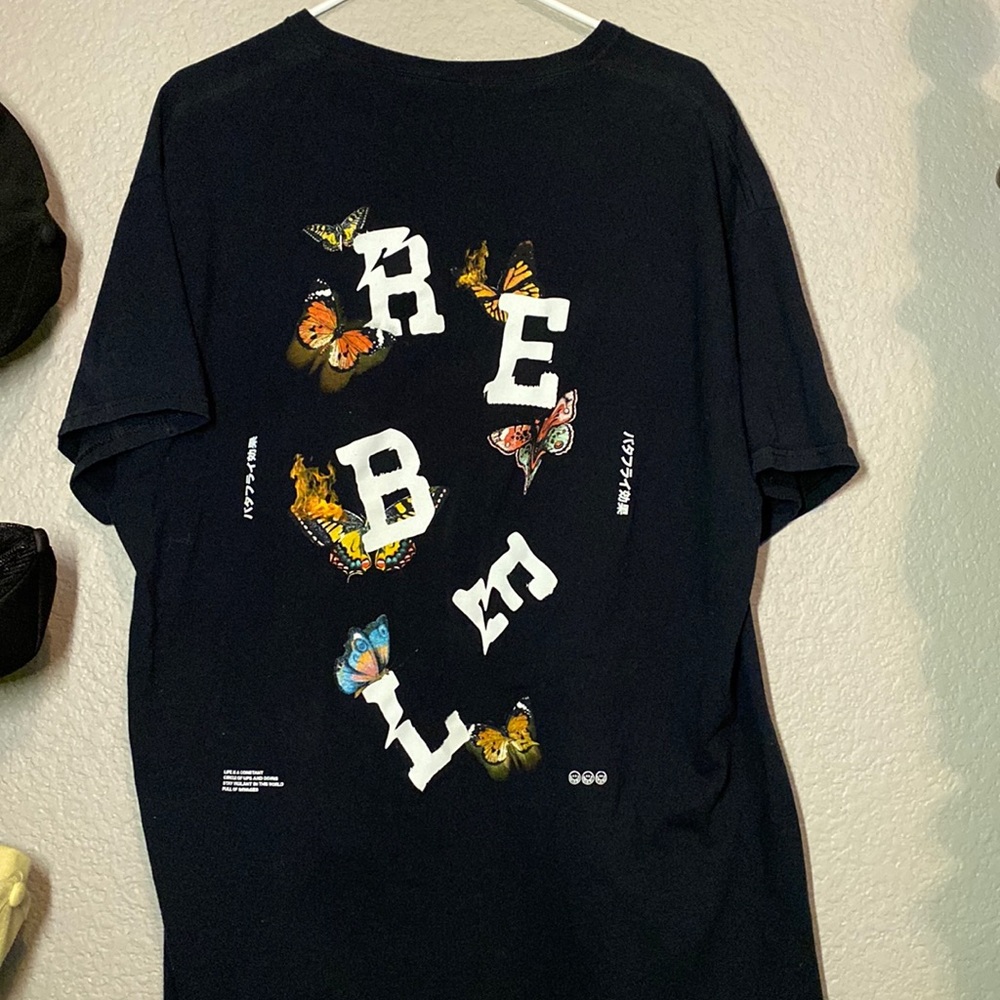 Rebel Youth Butterfly Black Tee